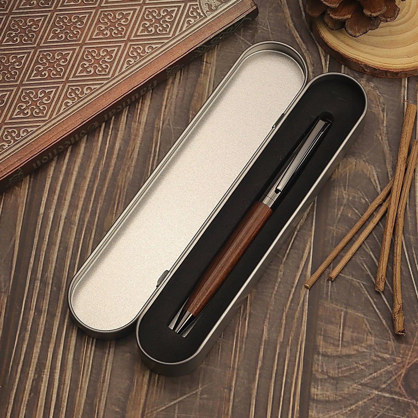 Premium Rosewood & Ebony Ballpoint Pen