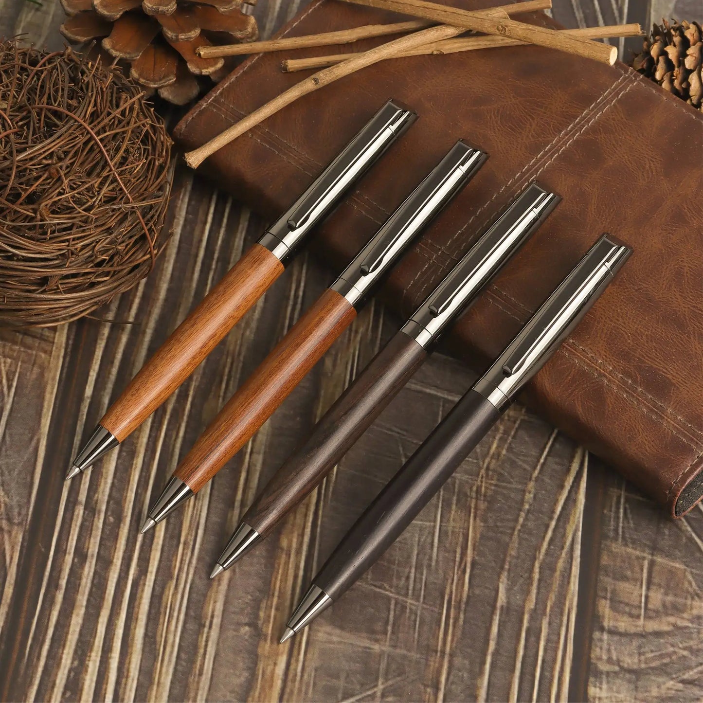 Premium Rosewood & Ebony Ballpoint Pen